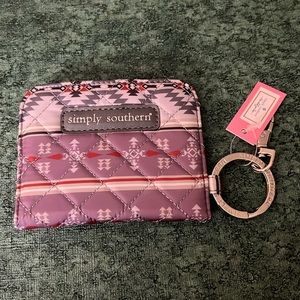 Simply Southern Quilted Purple Card Wallet Keychain